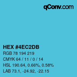 颜色代码: HEX #4EC2DB | qconv.com