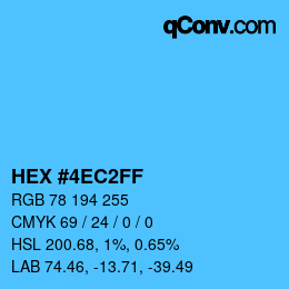 Color code: HEX #4EC2FF | qconv.com