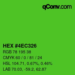 Color code: HEX #4EC326 | qconv.com
