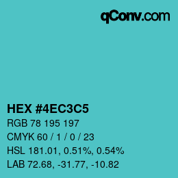 カラーコード: HEX #4EC3C5 | qconv.com