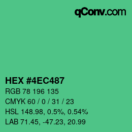 Color code: HEX #4EC487 | qconv.com