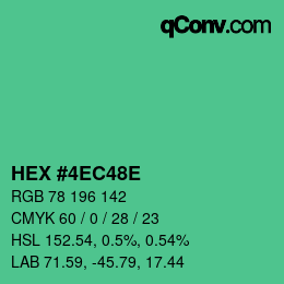 Color code: HEX #4EC48E | qconv.com
