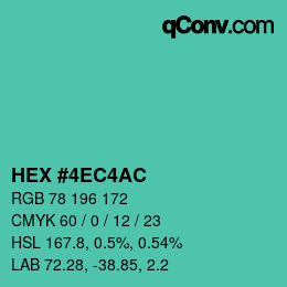 Color code: HEX #4EC4AC | qconv.com