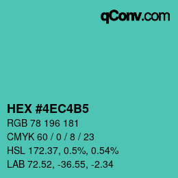 カラーコード: HEX #4EC4B5 | qconv.com