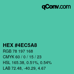 Color code: HEX #4EC5A8 | qconv.com