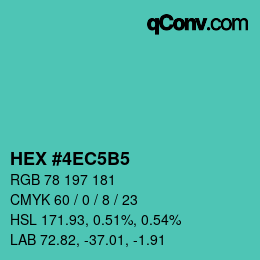 カラーコード: HEX #4EC5B5 | qconv.com