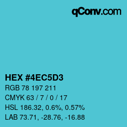 カラーコード: HEX #4EC5D3 | qconv.com