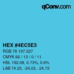 Farbcode: HEX #4EC5E3 | qconv.com