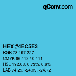 Código de color: HEX #4EC5E3 | qconv.com