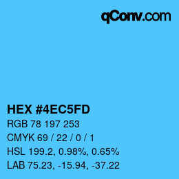 カラーコード: HEX #4EC5FD | qconv.com