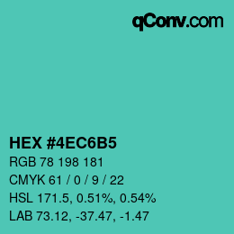 Color code: HEX #4EC6B5 | qconv.com