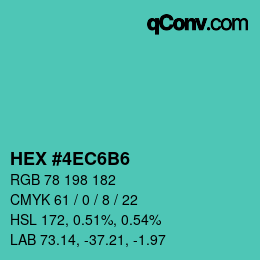 Color code: HEX #4EC6B6 | qconv.com
