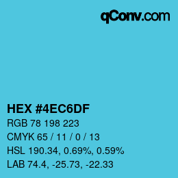 カラーコード: HEX #4EC6DF | qconv.com