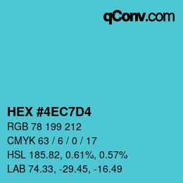 颜色代码: HEX #4EC7D4 | qconv.com