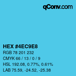 Color code: HEX #4EC9E8 | qconv.com