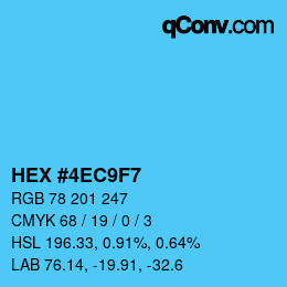 Color code: HEX #4EC9F7 | qconv.com
