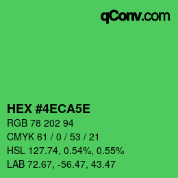 Código de color: HEX #4ECA5E | qconv.com