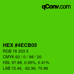 Color code: HEX #4ECB05 | qconv.com