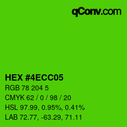 颜色代码: HEX #4ECC05 | qconv.com