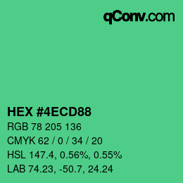 Color code: HEX #4ECD88 | qconv.com