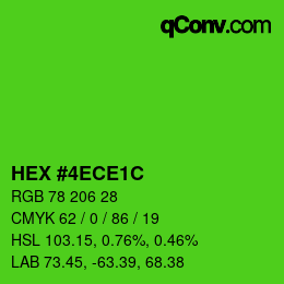 Color code: HEX #4ECE1C | qconv.com