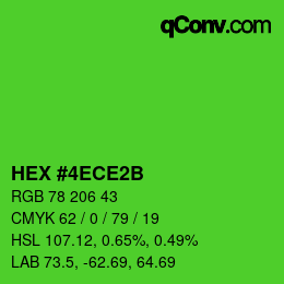 Farbcode: HEX #4ECE2B | qconv.com