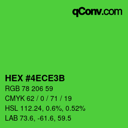 Color code: HEX #4ECE3B | qconv.com