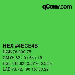 Color code: HEX #4ECE4B | qconv.com