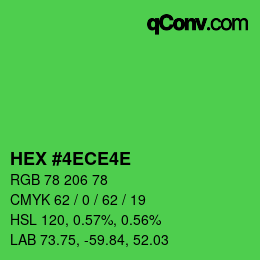 カラーコード: HEX #4ECE4E | qconv.com