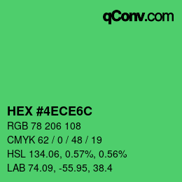 カラーコード: HEX #4ECE6C | qconv.com