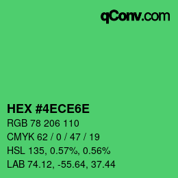 カラーコード: HEX #4ECE6E | qconv.com