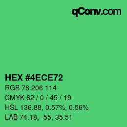 Color code: HEX #4ECE72 | qconv.com