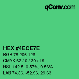 Code couleur: HEX #4ECE7E | qconv.com
