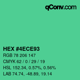 Color code: HEX #4ECE93 | qconv.com