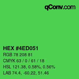 Color code: HEX #4ED051 | qconv.com