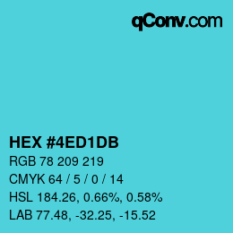 颜色代码: HEX #4ED1DB | qconv.com