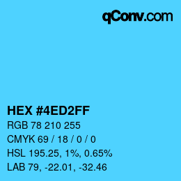 颜色代码: HEX #4ED2FF | qconv.com