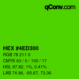 颜色代码: HEX #4ED300 | qconv.com