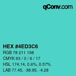 Color code: HEX #4ED3C6 | qconv.com