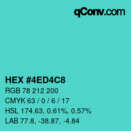 Color code: HEX #4ED4C8 | qconv.com