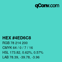 Color code: HEX #4ED6C8 | qconv.com