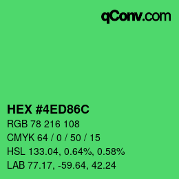 Color code: HEX #4ED86C | qconv.com