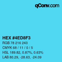 颜色代码: HEX #4ED8F3 | qconv.com