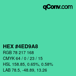 Color code: HEX #4ED9A8 | qconv.com