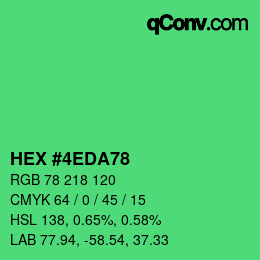 Color code: HEX #4EDA78 | qconv.com