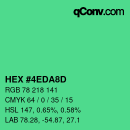 颜色代码: HEX #4EDA8D | qconv.com