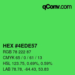カラーコード: HEX #4EDE57 | qconv.com