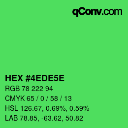 Código de color: HEX #4EDE5E | qconv.com