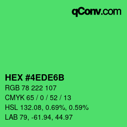 Color code: HEX #4EDE6B | qconv.com