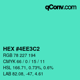 颜色代码: HEX #4EE3C2 | qconv.com